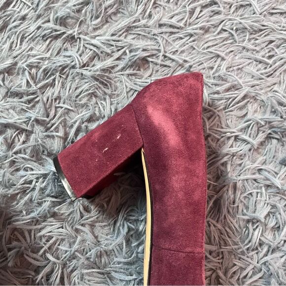 Marc Fisher Women's Burgundy Suede Pointed Toe Block Heels Size 10 - Picture 2 of 4